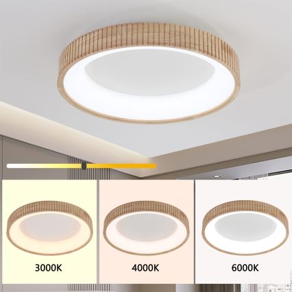 Brilagi - LED-kattovalaisin FALCON WOOD MODERN LED/40W/230V 3000/4000/6000K halkaisija 60 cm puinen