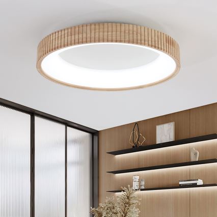 Brilagi - LED-kattovalaisin FALCON WOOD MODERN LED/40W/230V 3000/4000/6000K halkaisija 60 cm puinen