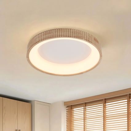 Brilagi - LED-kattovalaisin FALCON WOOD MODERN LED/40W/230V 3000/4000/6000K halkaisija 60 cm puinen