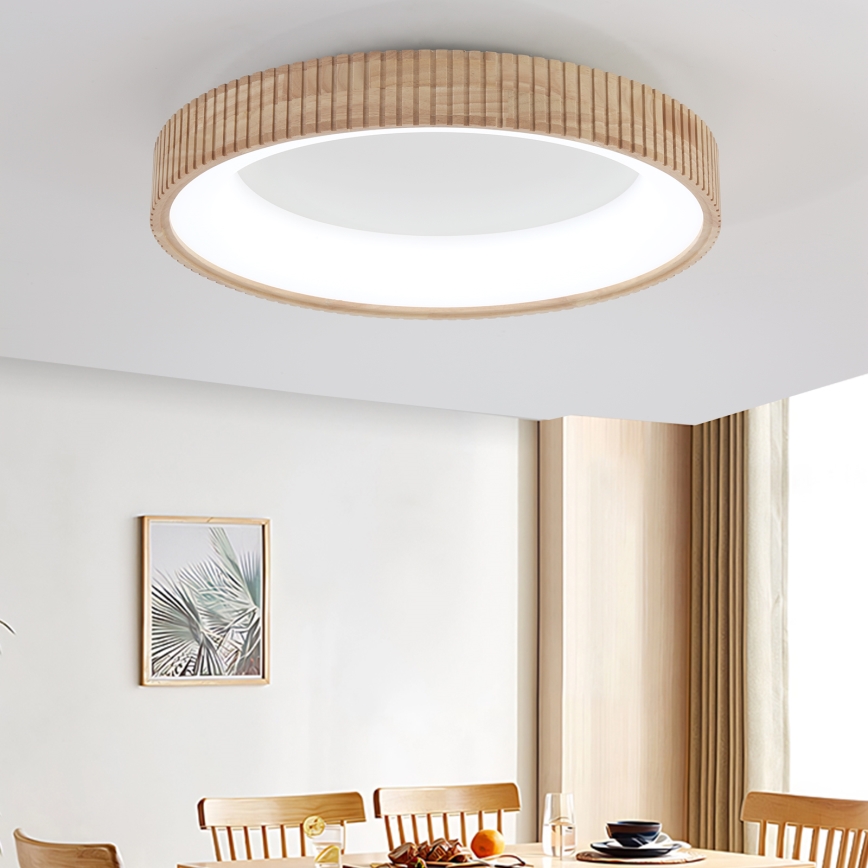 Brilagi - LED-kattovalaisin FALCON WOOD MODERN LED/40W/230V 3000/4000/6000K halkaisija 60 cm puinen