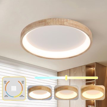 Brilagi - LED-kattovalaisin FALCON WOOD MODERN LED/60W/230V 3000/4000/6000K Ø 80 cm puu