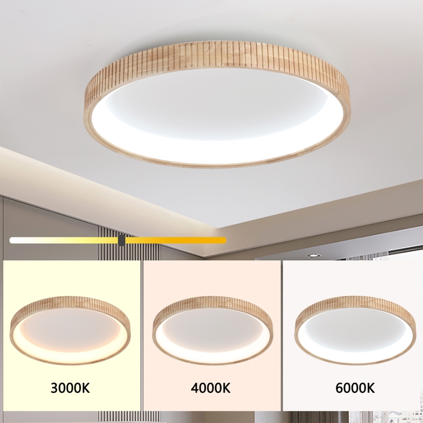 Brilagi - LED-kattovalaisin FALCON WOOD MODERN LED/60W/230V 3000/4000/6000K Ø 80 cm puu