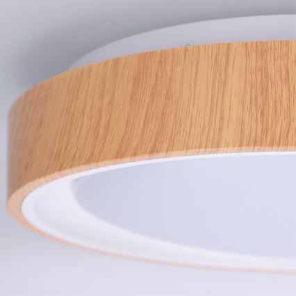 Brilagi - LED-kattovalaisin FLOCO LED/24W/230V Ø 30 cm puukuosi/valkoinen