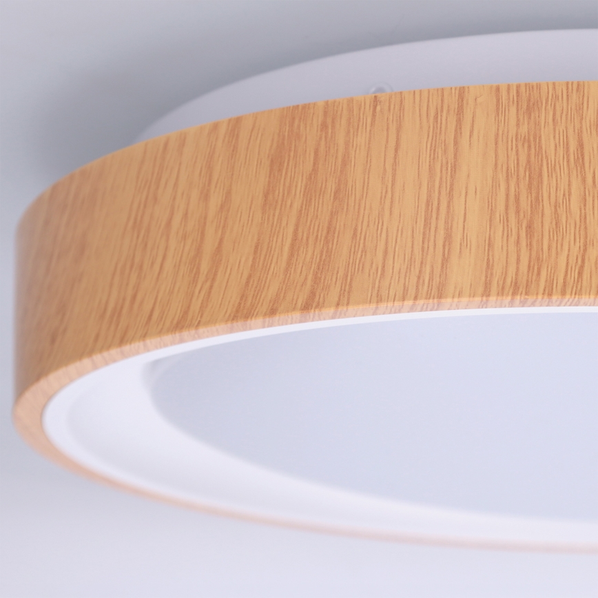 Brilagi - LED-kattovalaisin FLOCO LED/24W/230V Ø 30 cm puukuosi/valkoinen
