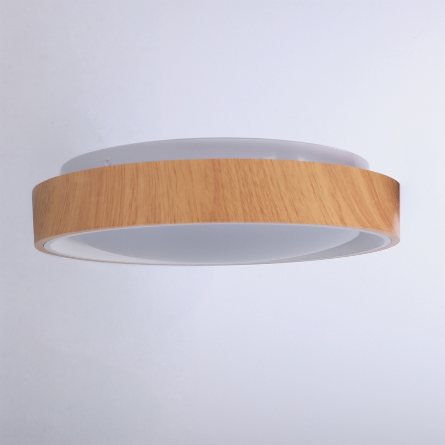 Brilagi - LED-kattovalaisin FLOCO LED/24W/230V Ø 30 cm puukuosi/valkoinen