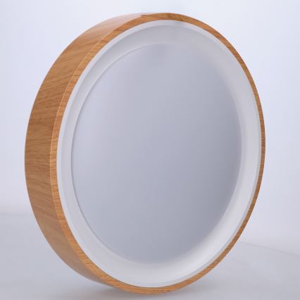 Brilagi - LED-kattovalaisin FLOCO LED/24W/230V Ø 30 cm puukuosi/valkoinen