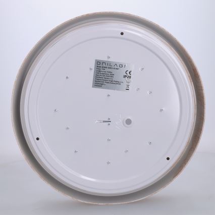 Brilagi - LED-kattovalaisin FLOCO LED/24W/230V Ø 30 cm puukuosi/valkoinen