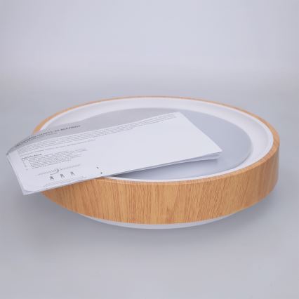Brilagi - LED-kattovalaisin FLOCO LED/24W/230V Ø 30 cm puukuosi/valkoinen