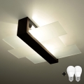 Brilagi - LED-kattovalaisin HERA 2xE27/7,5W/230V 43x43 cm wenge