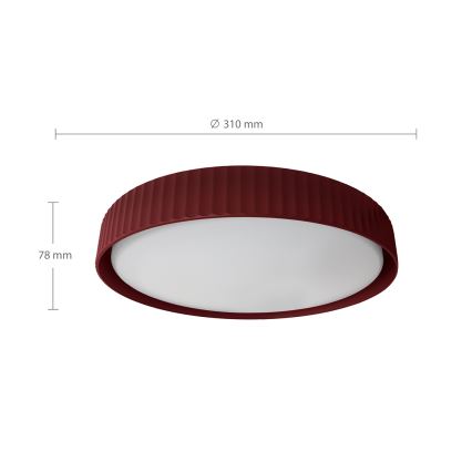 Brilagi - LED-kattovalaisin LUCIA LED/24W/230V halkaisija 31 cm punainen