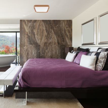 Brilagi - himmennettävä LED-kattovalaisin MANAROLA CUBIC LED/24W/230V 45x45 cm 3000-6500K tammi + kaukosäädin