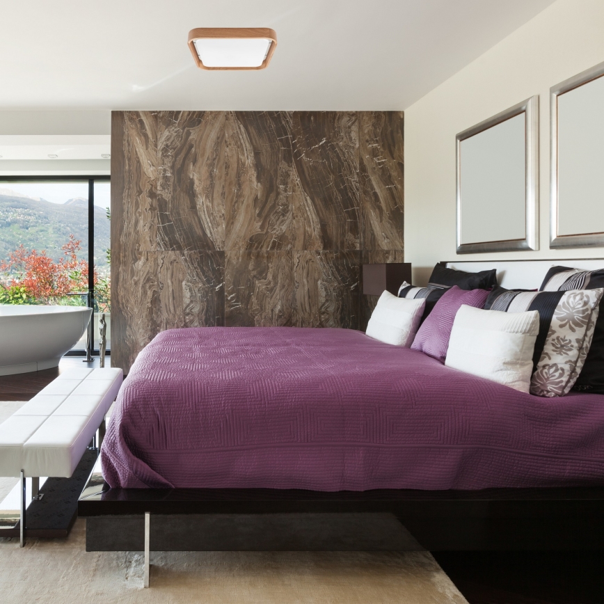 Brilagi - himmennettävä LED-kattovalaisin MANAROLA CUBIC LED/24W/230V 45x45 cm 3000-6500K tammi + kaukosäädin