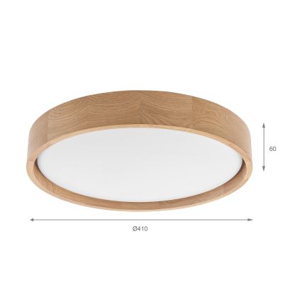 Brilagi - LED-kattovalaisin MANAROLA PLAIN LED/24W/230V 4000K, halkaisija 41 cm, tammi