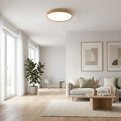Brilagi - LED-kattovalaisin MANAROLA PLAIN LED/36W/230V 3000K Ø 48 cm tammi