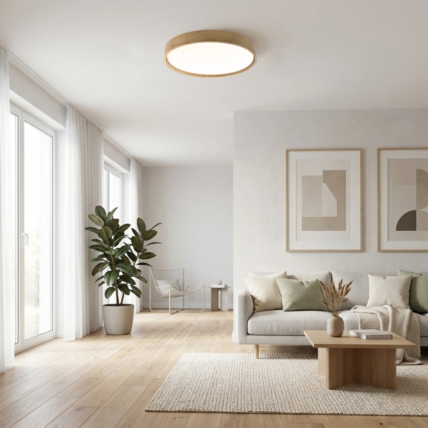 Brilagi - LED-kattovalaisin MANAROLA PLAIN LED/36W/230V 3000K Ø 48 cm tammi