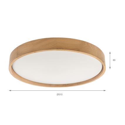 Brilagi - LED-kattovalaisin MANAROLA PLAIN LED/36W/230V 3000K Ø 48 cm tammi
