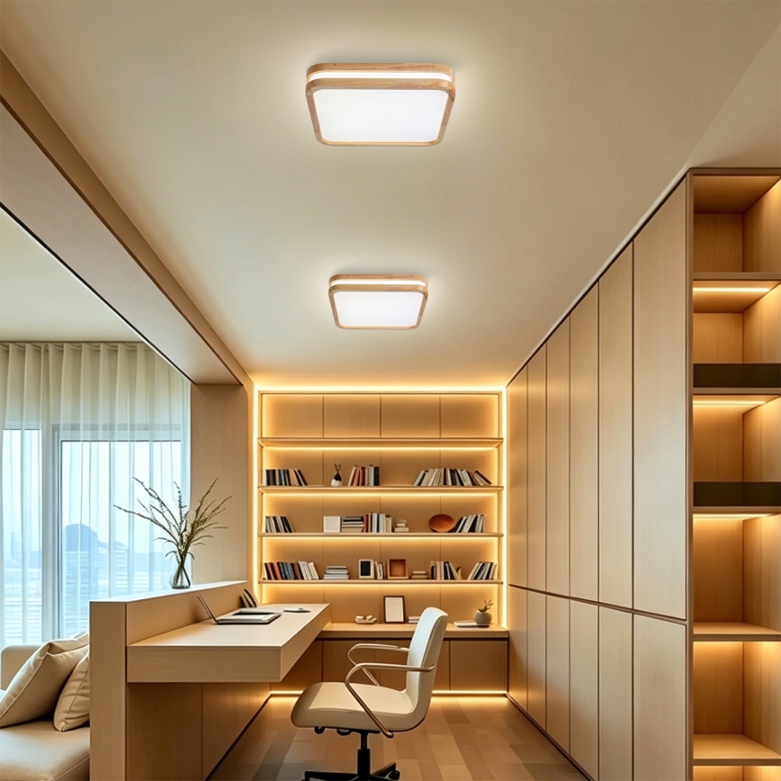 BRILAGI - LED-kattovalaisin MOLINA SQUARE LED/32W/230V 3000/4000/6000K tammi 30x30 cm