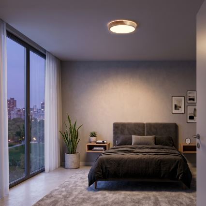 BRILAGI - LED-kattovalaisin PILANA LED/24W/230V tammi/kulta Ø 30 cm