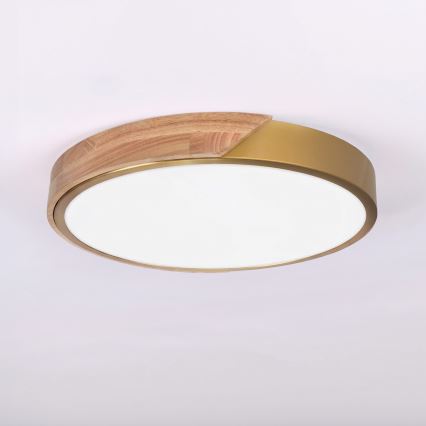 BRILAGI - LED-kattovalaisin PILANA LED/24W/230V tammi/kulta Ø 30 cm