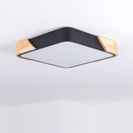Brilagi - LED-kattovalaisin PILANA LED/24W/230V tammi/musta 32x32 cm