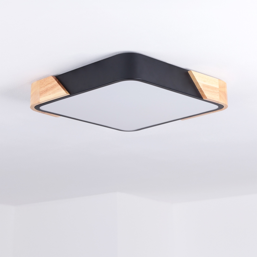 Brilagi - LED-kattovalaisin PILANA LED/24W/230V tammi/musta 32x32 cm