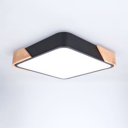 Brilagi - LED-kattovalaisin PILANA LED/24W/230V tammi/musta 32x32 cm