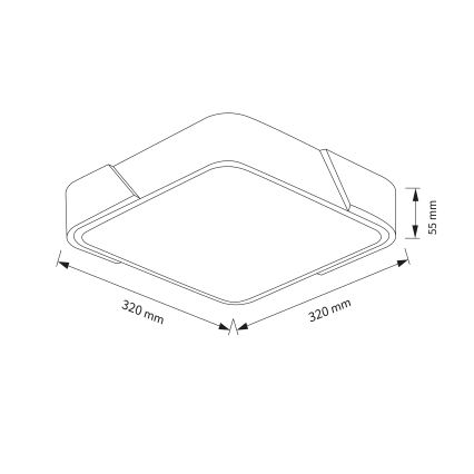Brilagi - LED-kattovalaisin PILANA LED/24W/230V tammi/valkoinen 32x32 cm