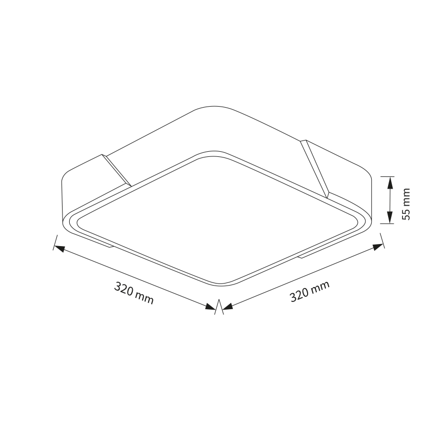Brilagi - LED-kattovalaisin PILANA LED/24W/230V tammi/valkoinen 32x32 cm