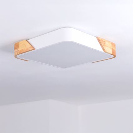 Brilagi - LED-kattovalaisin PILANA LED/24W/230V tammi/valkoinen 32x32 cm