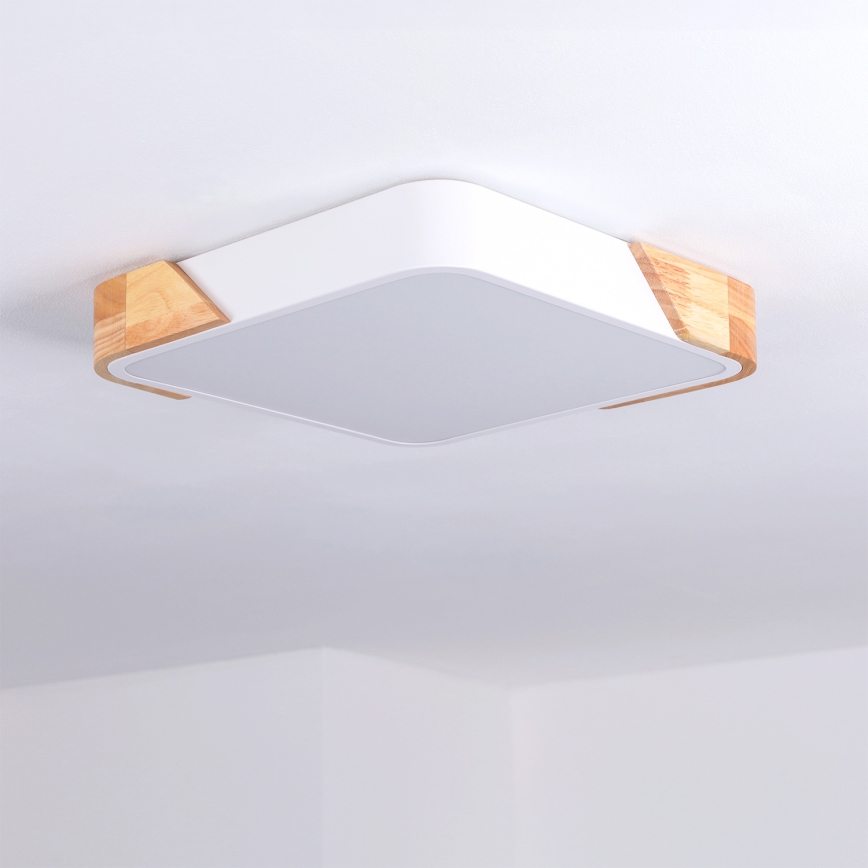Brilagi - LED-kattovalaisin PILANA LED/24W/230V tammi/valkoinen 32x32 cm