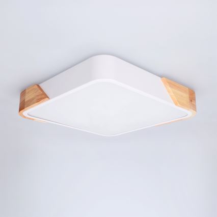 Brilagi - LED-kattovalaisin PILANA LED/24W/230V tammi/valkoinen 32x32 cm
