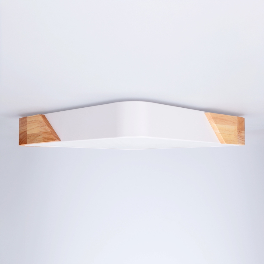 Brilagi - LED-kattovalaisin PILANA LED/24W/230V tammi/valkoinen 32x32 cm