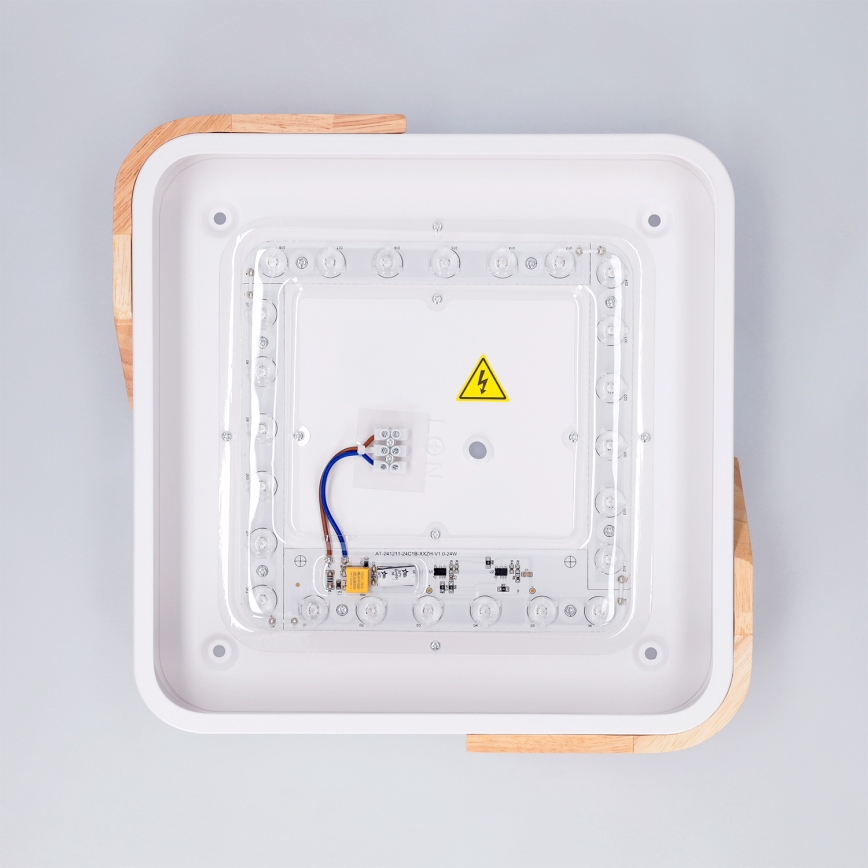 Brilagi - LED-kattovalaisin PILANA LED/24W/230V tammi/valkoinen 32x32 cm