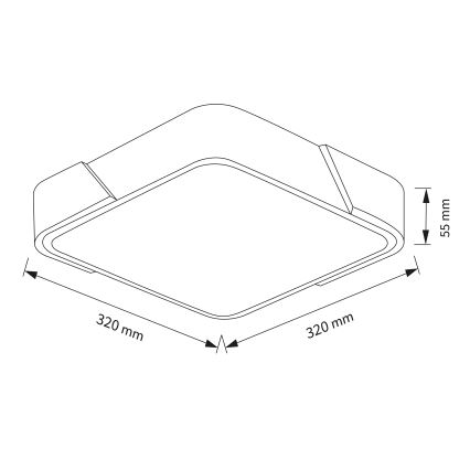 Brilagi - LED-kattovalaisin PILANA LED/24W/230V tammi/valkoinen 32x32 cm