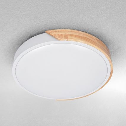 Brilagi - LED-kattovalaisin PILANA LED/24W/230V tammi/valkoinen Ø 30 cm
