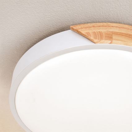 Brilagi - LED-kattovalaisin PILANA LED/24W/230V tammi/valkoinen Ø 30 cm