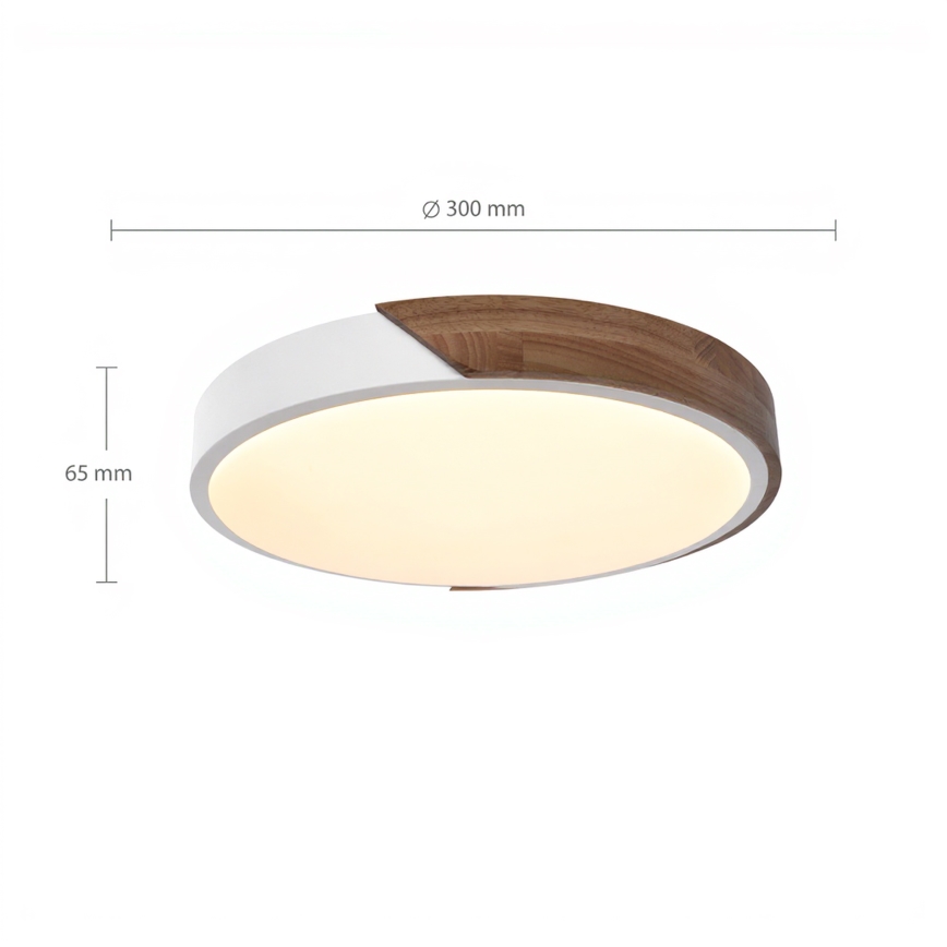 Brilagi - LED-kattovalaisin PILANA LED/24W/230V tammi/valkoinen Ø 30 cm