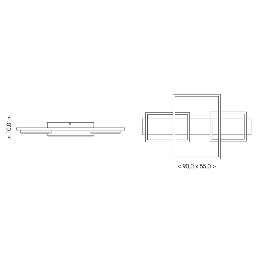 BRILAGI - LED-kattovalaisin PLANK, 35 W / 230 V, 4000 K, 55 x 90 cm, puuviimeistely
