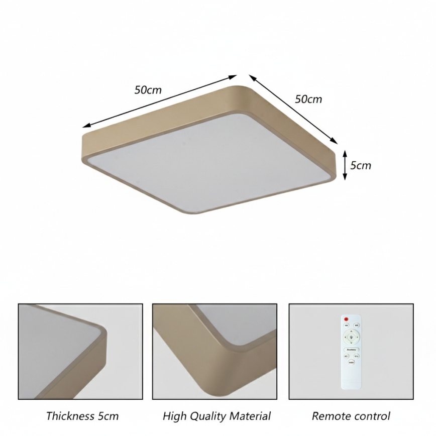 Brilagi - LED-kattovalaisin POOL 48W/230V 3000/4000/6000K 50x50 cm beige