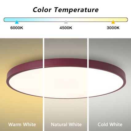 Brilagi - LED-kattovalaisin POOL LED/100W/230V 3000/4000/6000K halkaisija 80 cm burgundinpunainen