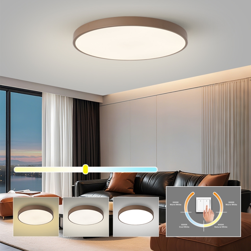 Brilagi - LED-kattovalaisin POOL LED/100W/230V 3000/4000/6000K halkaisija 80 cm ruskea