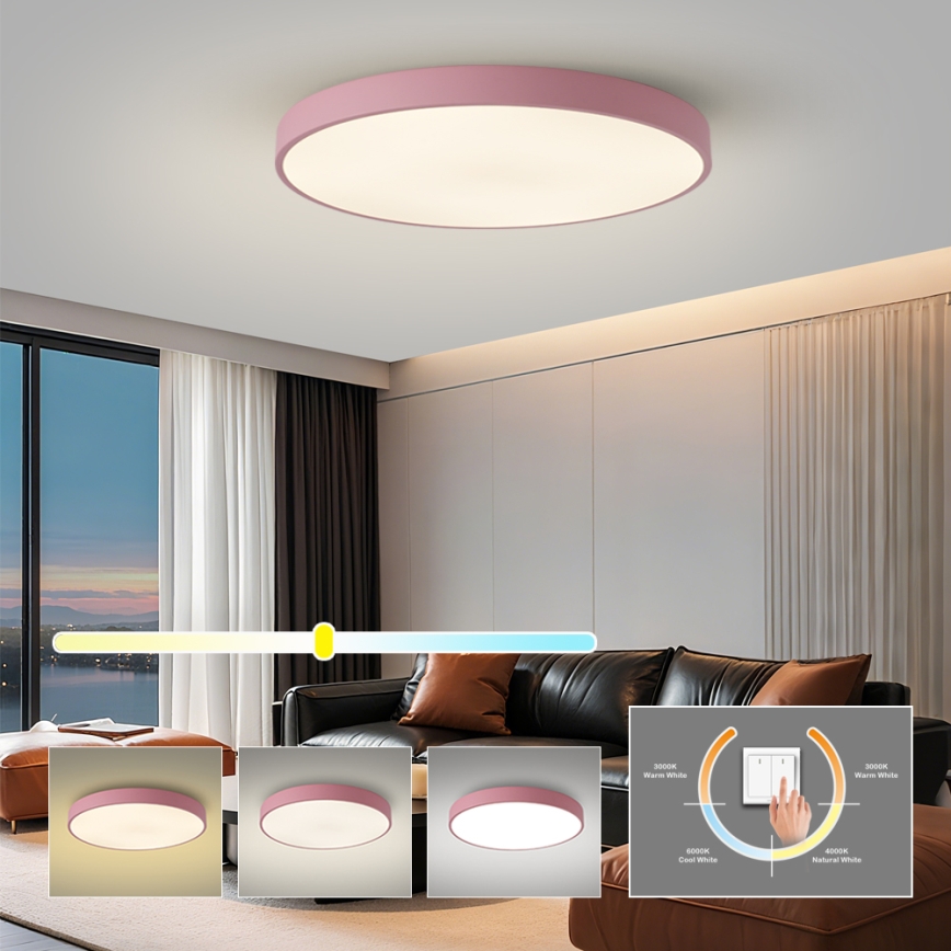 Brilagi - LED-kattovalaisin POOL LED/100W/230V 3000/4000/6000K halkaisija 80 cm vaaleanpunainen