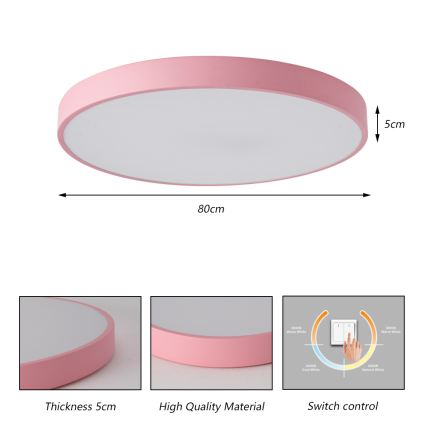 Brilagi - LED-kattovalaisin POOL LED/100W/230V 3000/4000/6000K halkaisija 80 cm vaaleanpunainen