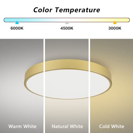 Brilagi - POOL LED-kattovalaisin, 100 W, 230 V, 3000/4000/6000 K, halkaisija 80 cm, kultainen