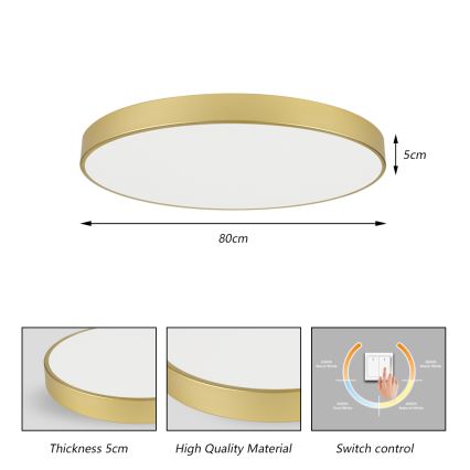 Brilagi - POOL LED-kattovalaisin, 100 W, 230 V, 3000/4000/6000 K, halkaisija 80 cm, kultainen
