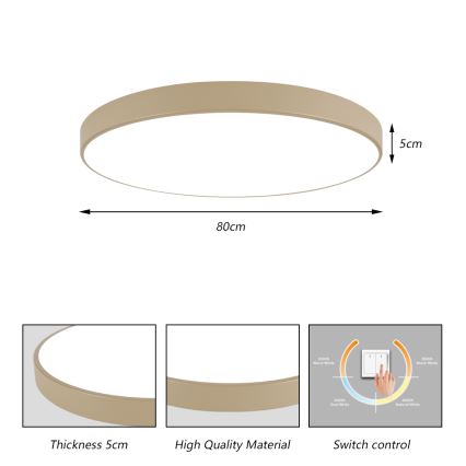 Brilagi - LED-kattovalaisin POOL LED/100W/230V 3000/4500/6000K halkaisija 80 cm beige