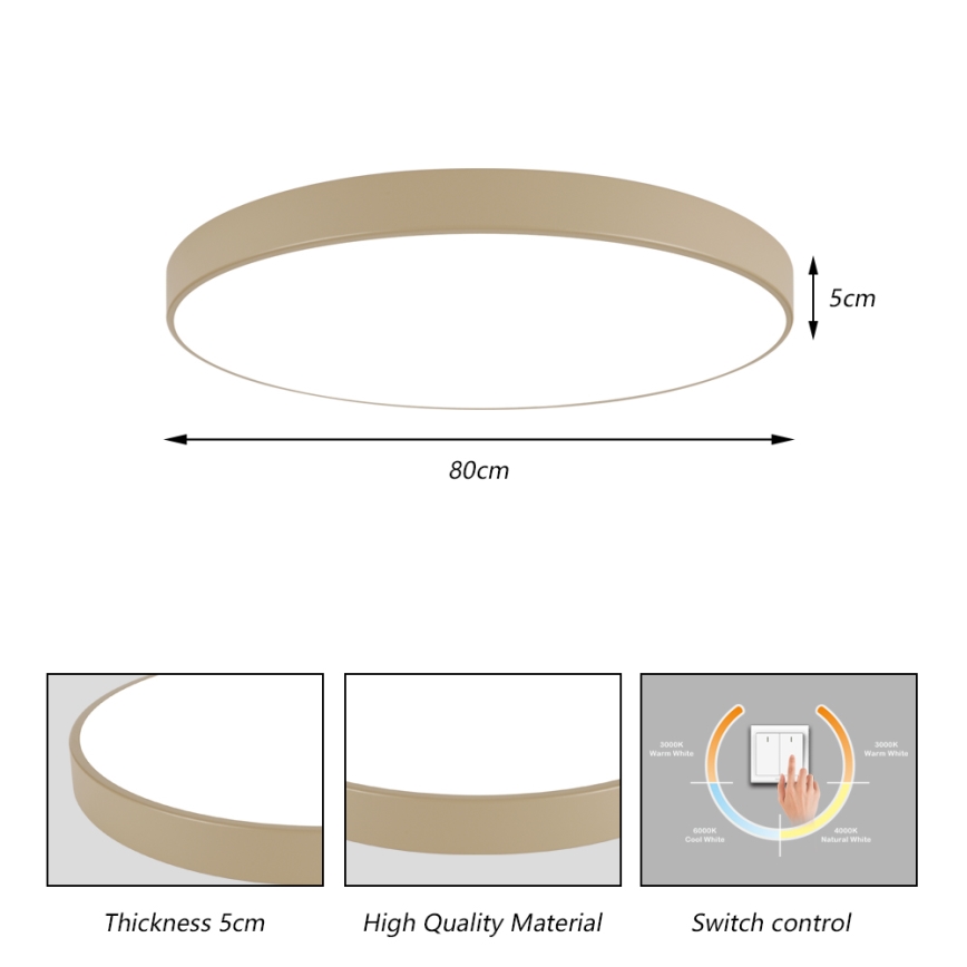 Brilagi - LED-kattovalaisin POOL LED/100W/230V 3000/4500/6000K halkaisija 80 cm beige