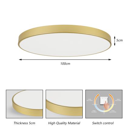 Brilagi - LED-kattovalaisin POOL LED/128W/230V 3000/4000/6000K Ø 100 cm, kultainen