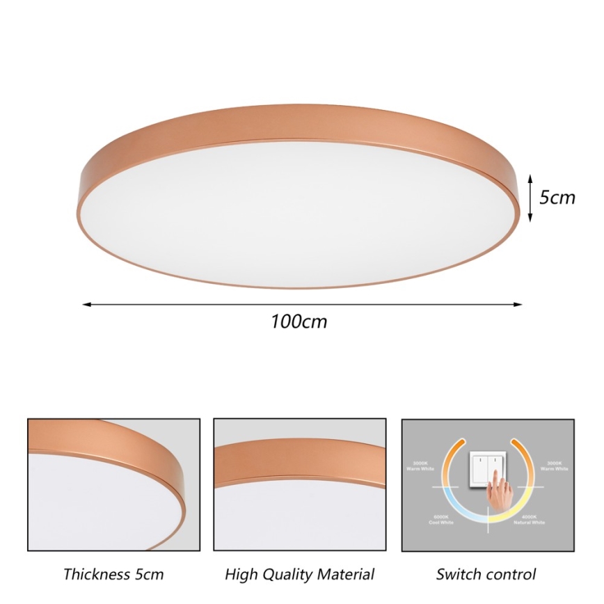 BRILAGI - LED-kattovalaisin POOL LED/128W/230V 3000/4000/6000K halkaisija 100 cm kuparinvärinen