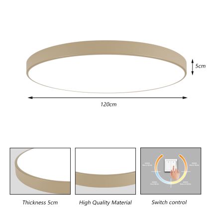 Brilagi - LED-kattovalaisin POOL LED/180W/230V 3000/4000/6000K halkaisija 120 cm beige